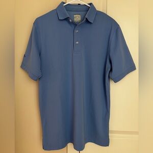 Men’s Callaway Golf Polo Shirt, Blue Short Sleeve Opti-Dri Ribbed Shirt, Small